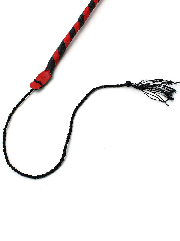 Peitsche Bullenpeitsche Singletail 140cm schwarz-rot