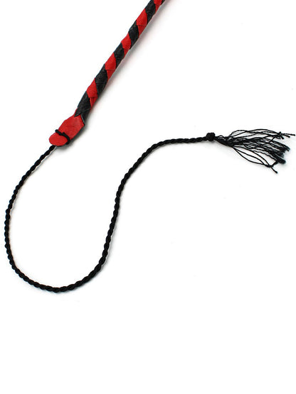 Peitsche Bullenpeitsche Singletail 140cm schwarz-rot