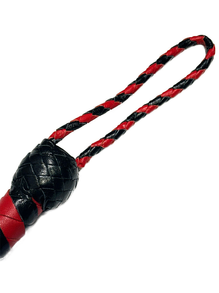 Peitsche Bullenpeitsche Singletail 60cm schwarz-rot