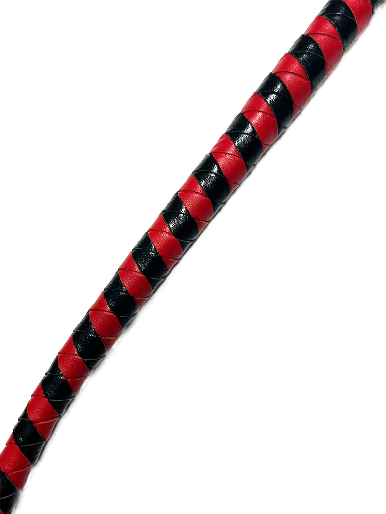 Peitsche Bullenpeitsche Singletail 60cm schwarz-rot