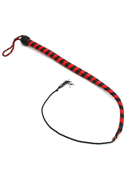 Peitsche Bullenpeitsche Singletail 60cm schwarz-rot