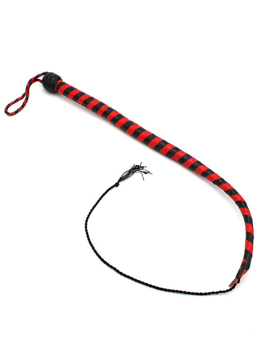 Peitsche Bullenpeitsche Singletail 60cm schwarz-rot
