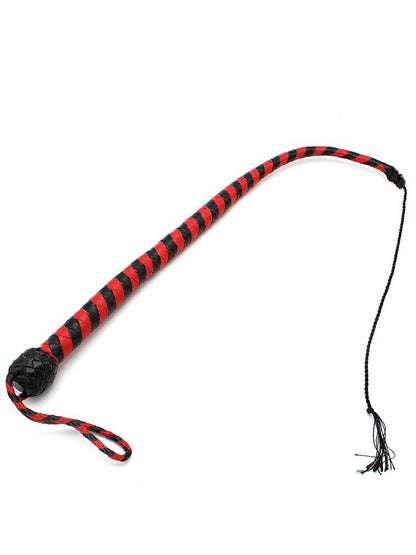 Peitsche Bullenpeitsche Singletail 60cm schwarz-rot