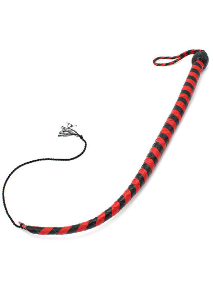 Peitsche Bullenpeitsche Singletail 60cm schwarz-rot