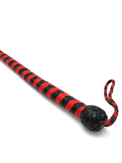 Peitsche Bullenpeitsche Singletail 60cm schwarz-rot