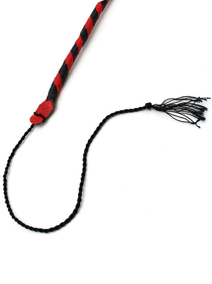Peitsche Bullenpeitsche Singletail 60cm schwarz-rot