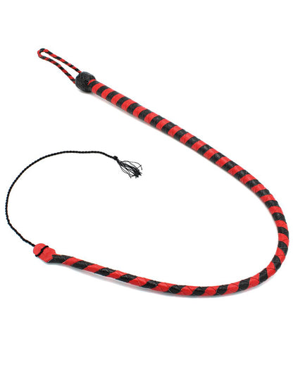 Peitsche Bullenpeitsche Singletail 90cm schwarz-rot