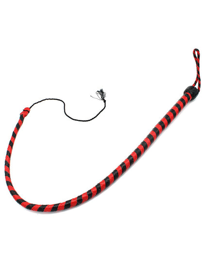 Peitsche Bullenpeitsche Singletail 90cm schwarz-rot