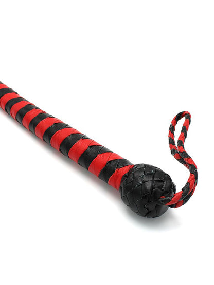 Peitsche Bullenpeitsche Singletail 90cm schwarz-rot