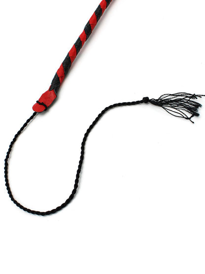 Peitsche Bullenpeitsche Singletail 90cm schwarz-rot