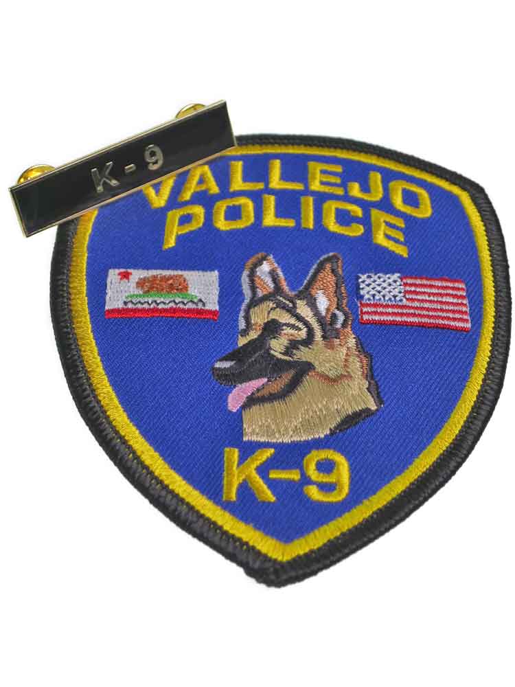 CALIFORNIA VALLEJO K-9 POLICE Patch - Pin SET