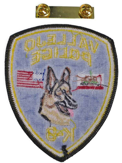 CALIFORNIA VALLEJO K-9 POLICE Patch - Pin SET