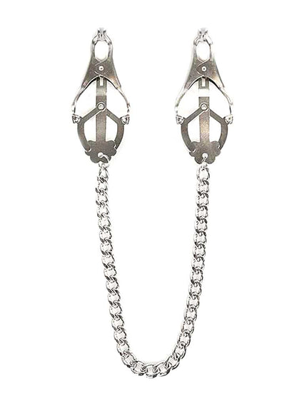 CLOVER CLAMPS Brustwarzenklemmen mit Kette SILBER