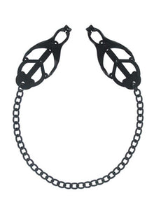 CLOVER CLAMPS Brustwarzenklemmen mit Kette SCHWARZ