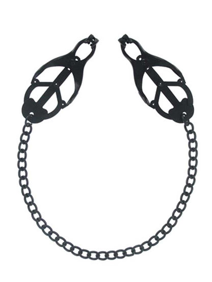 CLOVER CLAMPS Brustwarzenklemmen mit Kette SCHWARZ