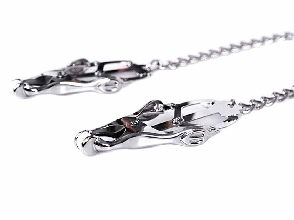 CLOVER CLAMPS Brustwarzenklemmen mit Kette SILBER