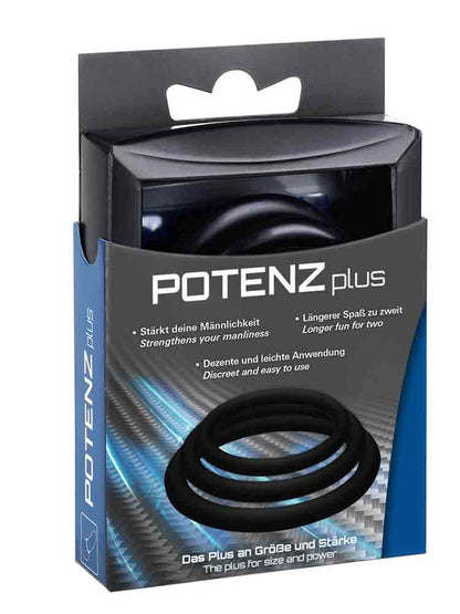 Cockring POTENZ PLUS SET 35-40-45mm schwarz