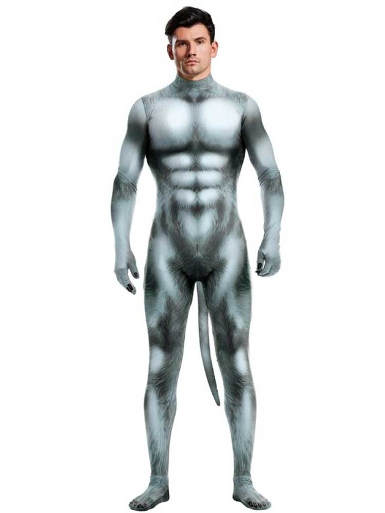 Animal Cosplay WOLF Overall grau