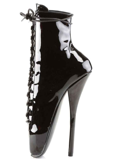 DEVIOUS Ballet Heel Lack-Stiefeletten schwarz
