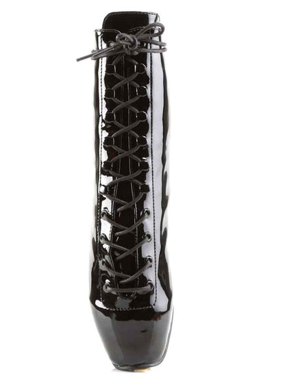 DEVIOUS Ballet Heel Lack-Stiefeletten schwarz