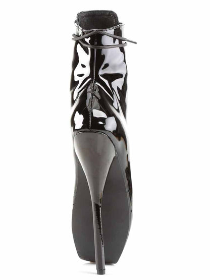 DEVIOUS Ballet Heel Lack-Stiefeletten schwarz