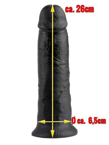 Dildo KING COCK 10 inch - 26x6.5cm - schwarz