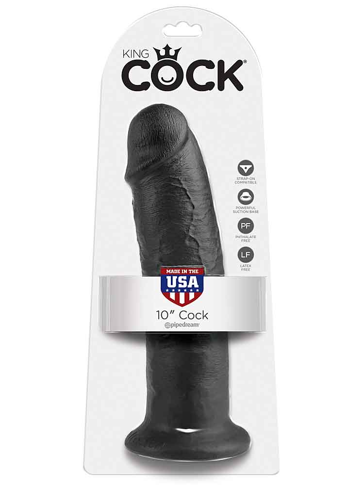 Dildo KING COCK 10 inch - 26x6.5cm - schwarz