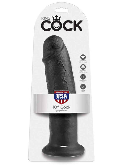 Dildo KING COCK 10 inch - 26x6.5cm - schwarz