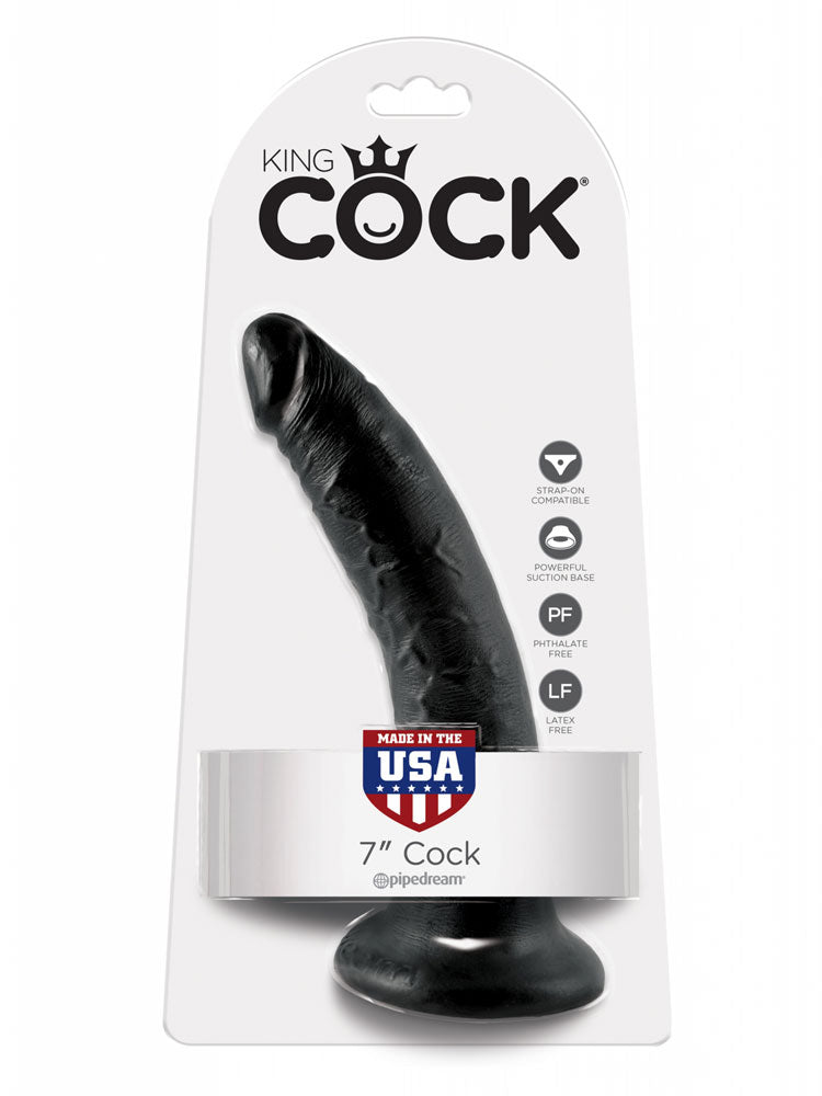 Dildo KING COCK 7 inch - 17.8x4.1cm - schwarz