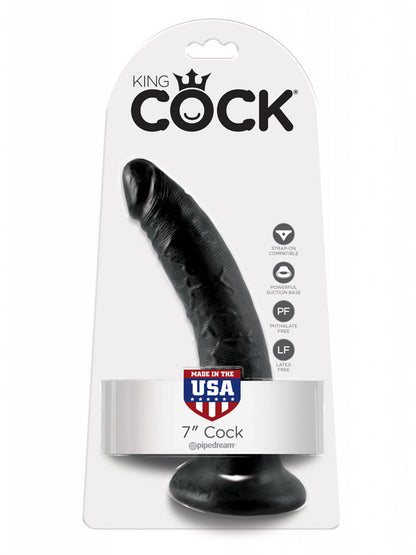 Dildo KING COCK 7 inch - 17.8x4.1cm - schwarz