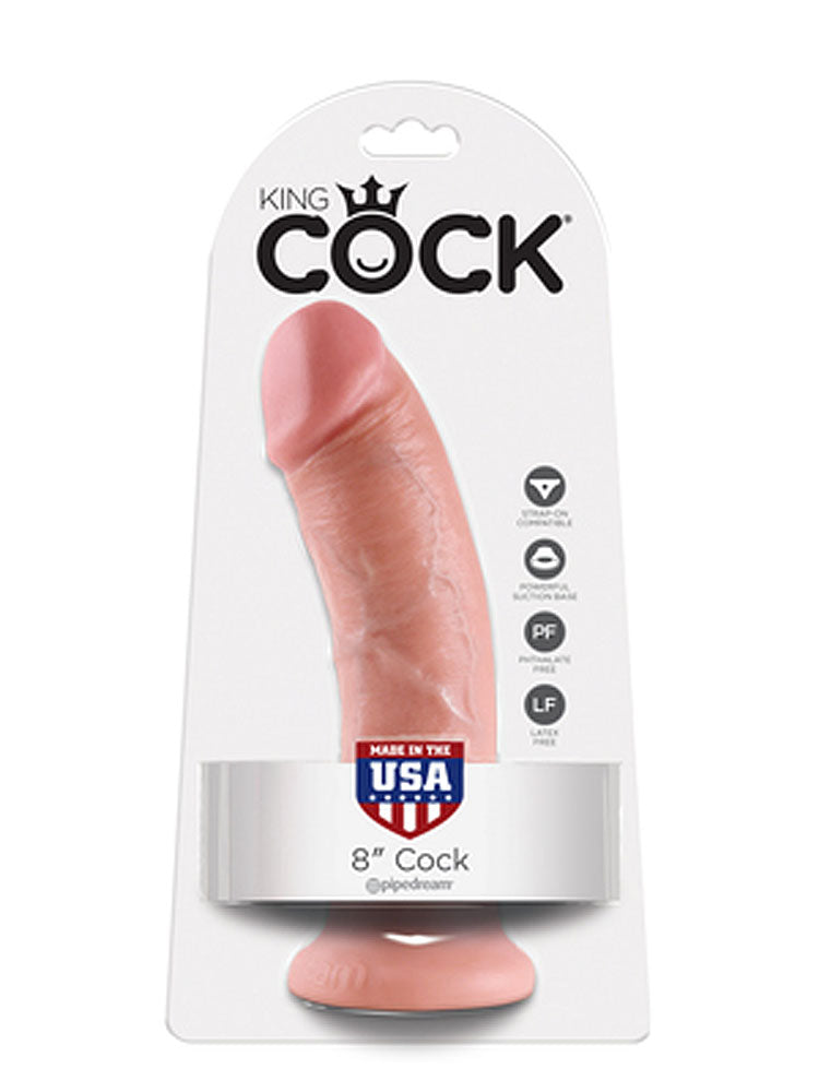 Dildo KING COCK 8 inch - 20.3x4.6cm - natur
