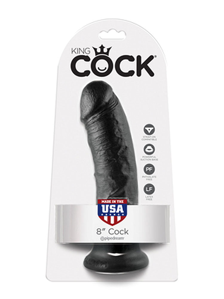 Dildo KING COCK 8 inch - 20.3x4.6cm - schwarz
