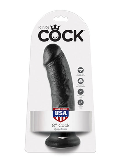 Dildo KING COCK 8 inch - 20.3x4.6cm - schwarz