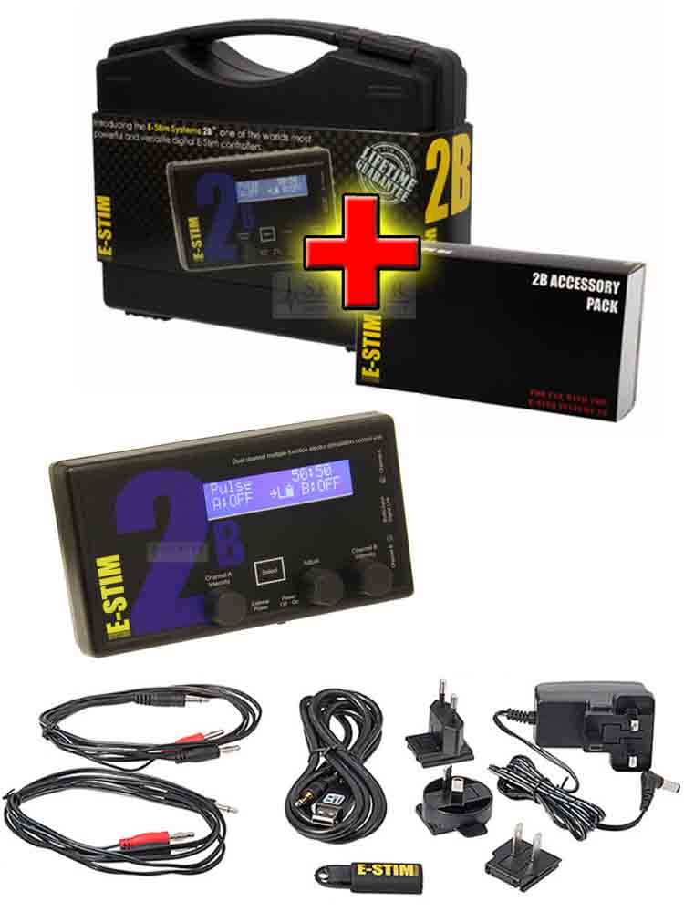 E-STIM 2B Reizstromgerät UND ACCESSORY Pack IM SET