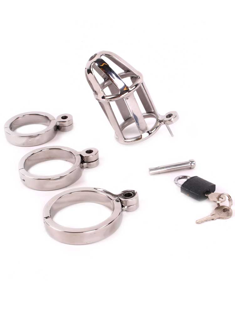 Edelstahl Keuschheitskäfig lang DE LUXE 8cm