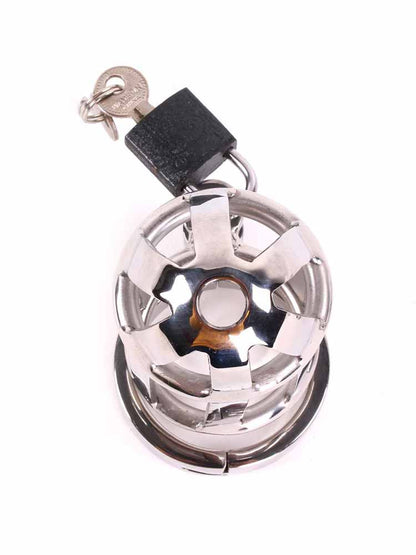 Edelstahl Keuschheitskäfig lang DE LUXE 8cm