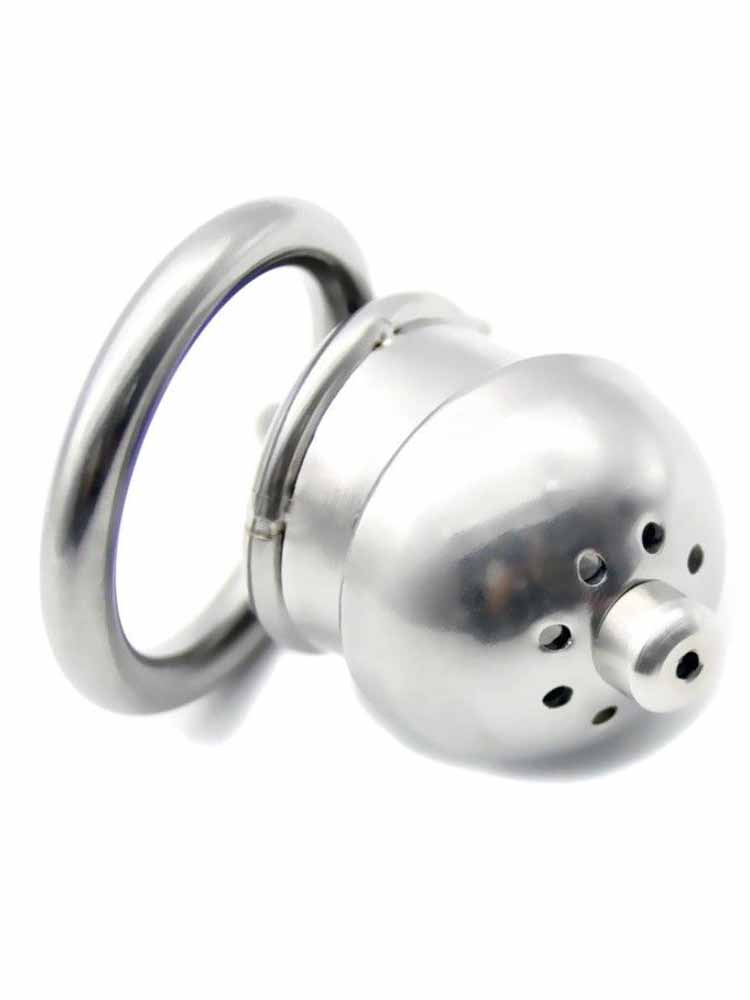 Edelstahl Keuschheitskäfig PIPE SHORT + DILATATOR