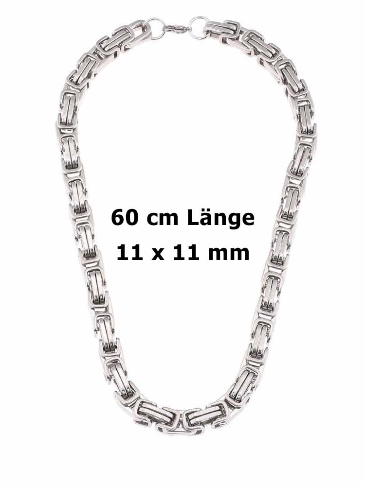Edelstahl-Halskette, KÖNIGS-KETTE 60cm 11x11mm
