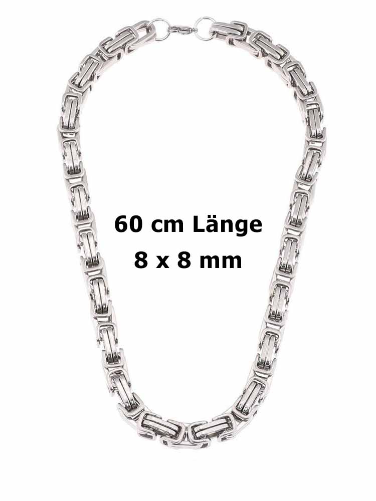 Edelstahl-Halskette, KÖNIGS-KETTE 60cm 8x8mm