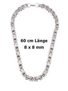 Edelstahl-Halskette, KÖNIGS-KETTE 60cm 8x8mm