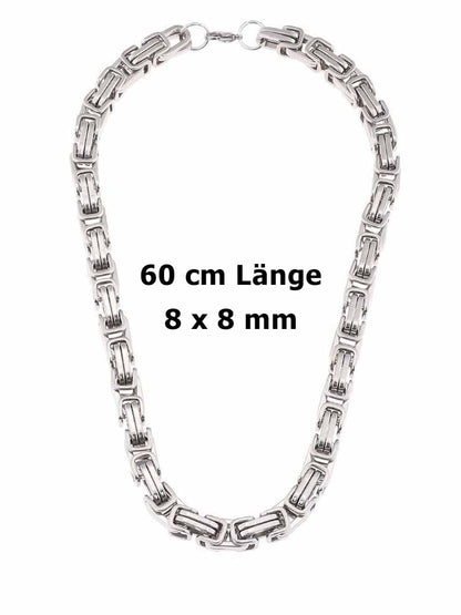Edelstahl-Halskette, KÖNIGS-KETTE 60cm 8x8mm