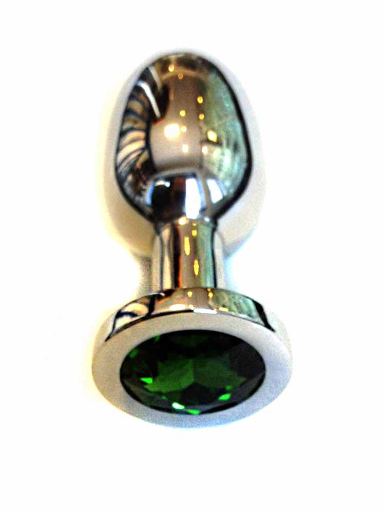 Edelstahlplug mit Kristall GRÜN