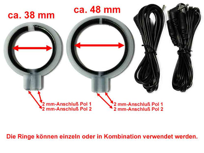 Reizstrom E-Stim - Silikoncockringe mit Kabel