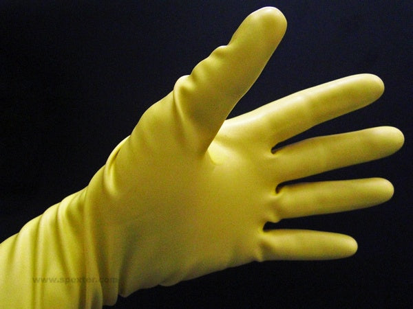 Gummi-Handschuhe - kurz in gelb