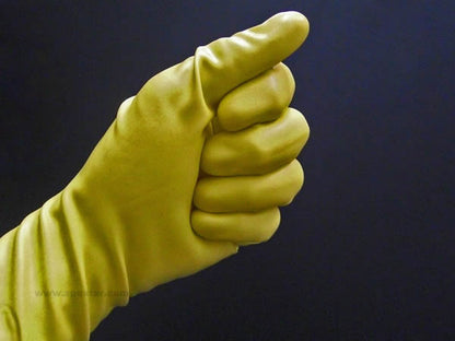 Gummi-Handschuhe - kurz in gelb
