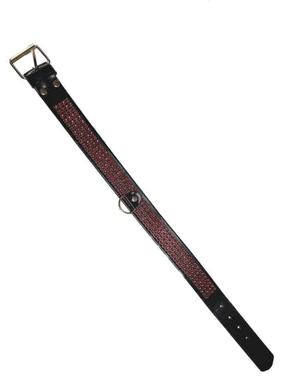 Fetisch Halsband Kristall breit rot