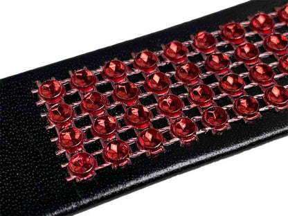 Fetisch Halsband Kristall breit rot