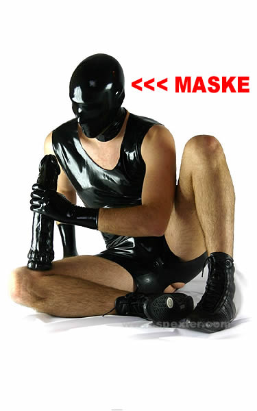 Gummi-Maske OHNE Augen- und Mundöffnung - schwarz