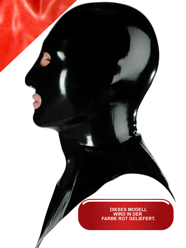 Gummi-Maske MIT Augen- und Mund-Öffnung + Kragen ROT