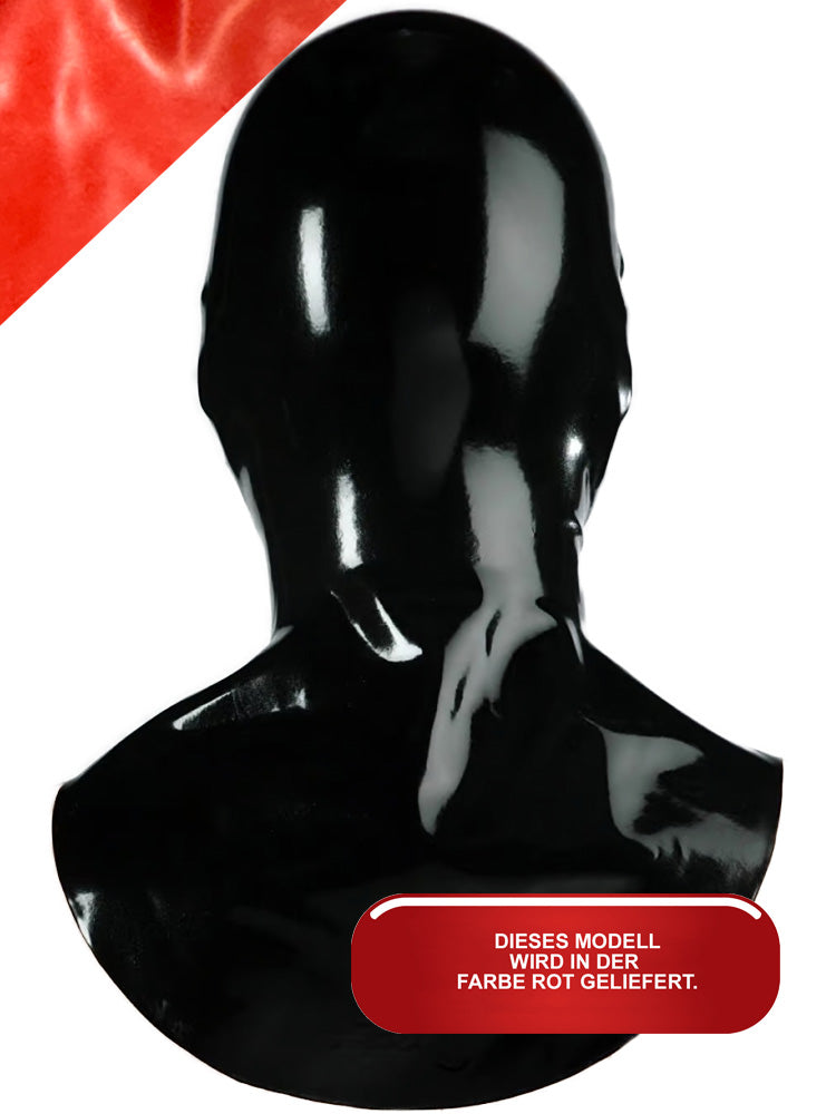 Gummi-Maske MIT Augen- und Mund-Öffnung + Kragen ROT